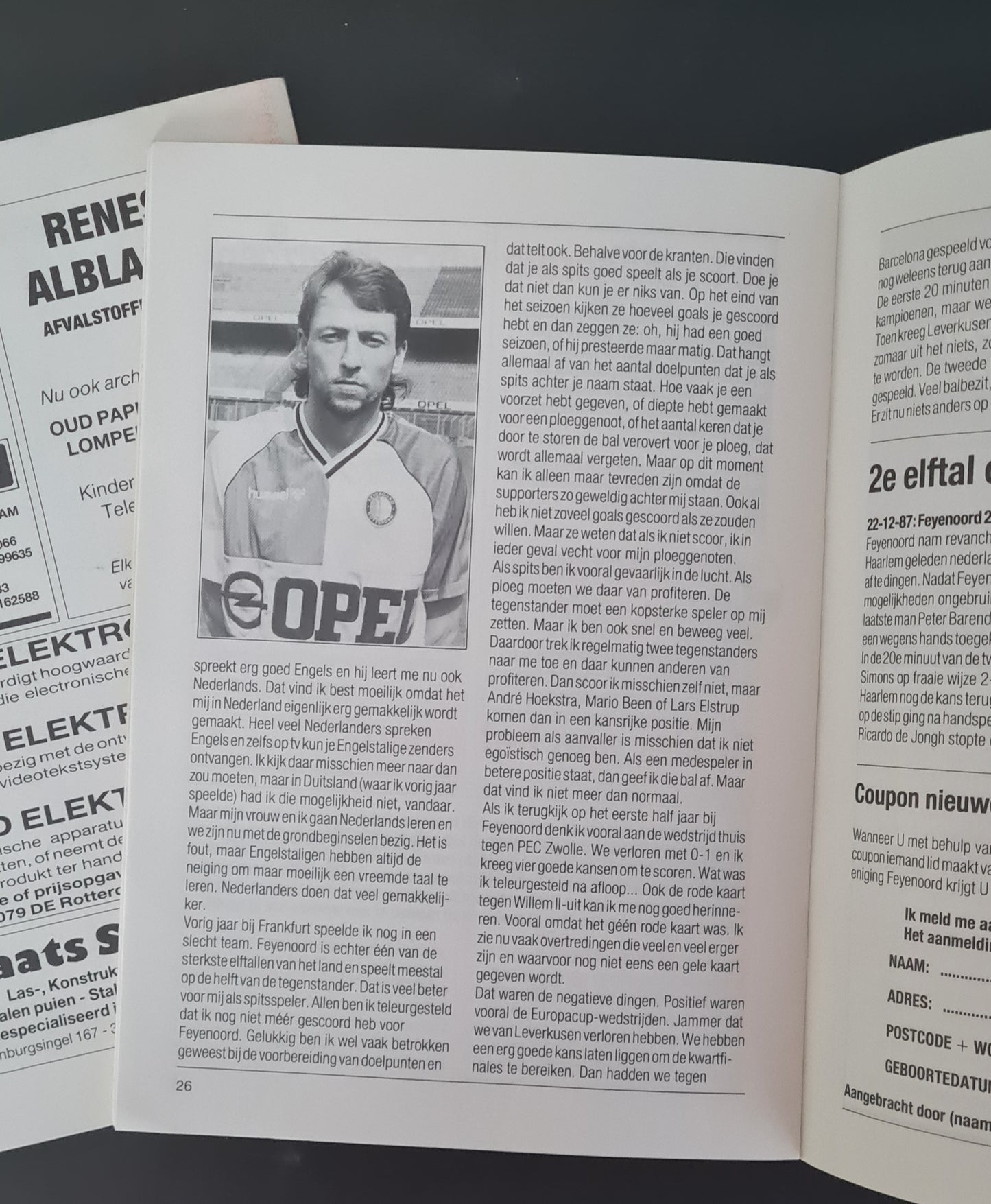 Feyenoord Official Programme - 1988 Hand in Hand - Match Day January & February (2x Programmes)