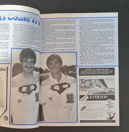 Soccer Everton Programme - 1984 Everton vs Tottenham Canon League Division 1