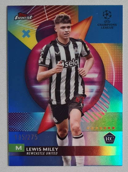 Lewis Miley - 2024 Topps Finest (RC) New Castle United (CL) #28 Sky Blue /275
