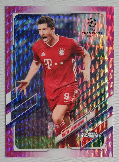 Robert Lewandowski - 2020/21 Topps Chrome FC Bayern Munchen (CL) #50 Pink Wave Refractor