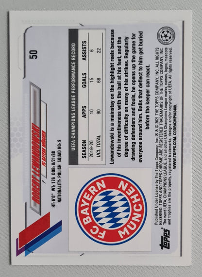 Robert Lewandowski - 2020/21 Topps Chrome FC Bayern Munchen (CL) #50 Pink Wave Refractor
