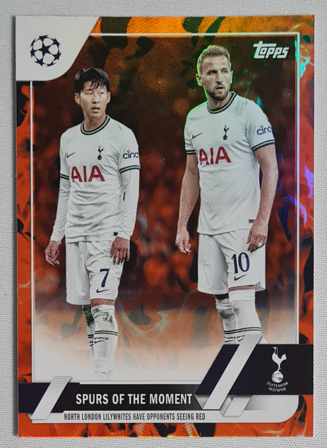 Spurs of the Moment - 2023 Topps Tottenham Hotspur (CL) Featuring Son & Kane #46 Inferno Foil