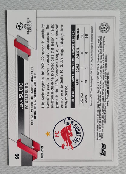 Luka Sucic - 2023 Topps Chrome FC Salzburg (CL) #95 Refractor
