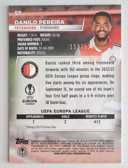 Danilo Pereira - 2023 Topps (EL) Feyenoord Aqua/Green Electric #57 /225
