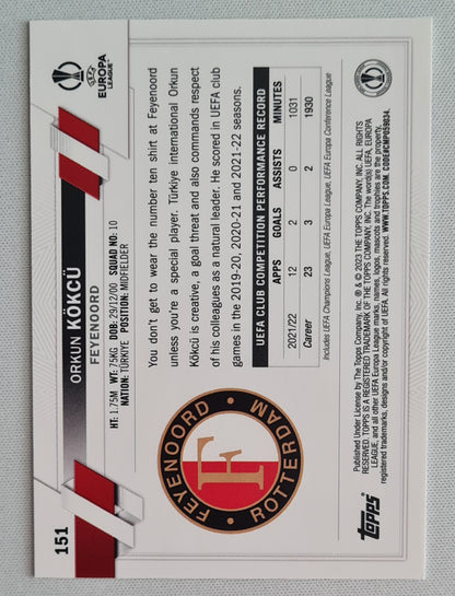 Orkun Kokcu - 2023 Topps (RC) Feyenoord (EL) #151