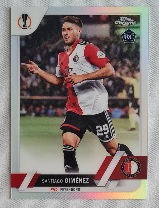 Santiago Gimenez - 2023 Topps Chrome (RC) Feyenoord (EL) #153 Refractor