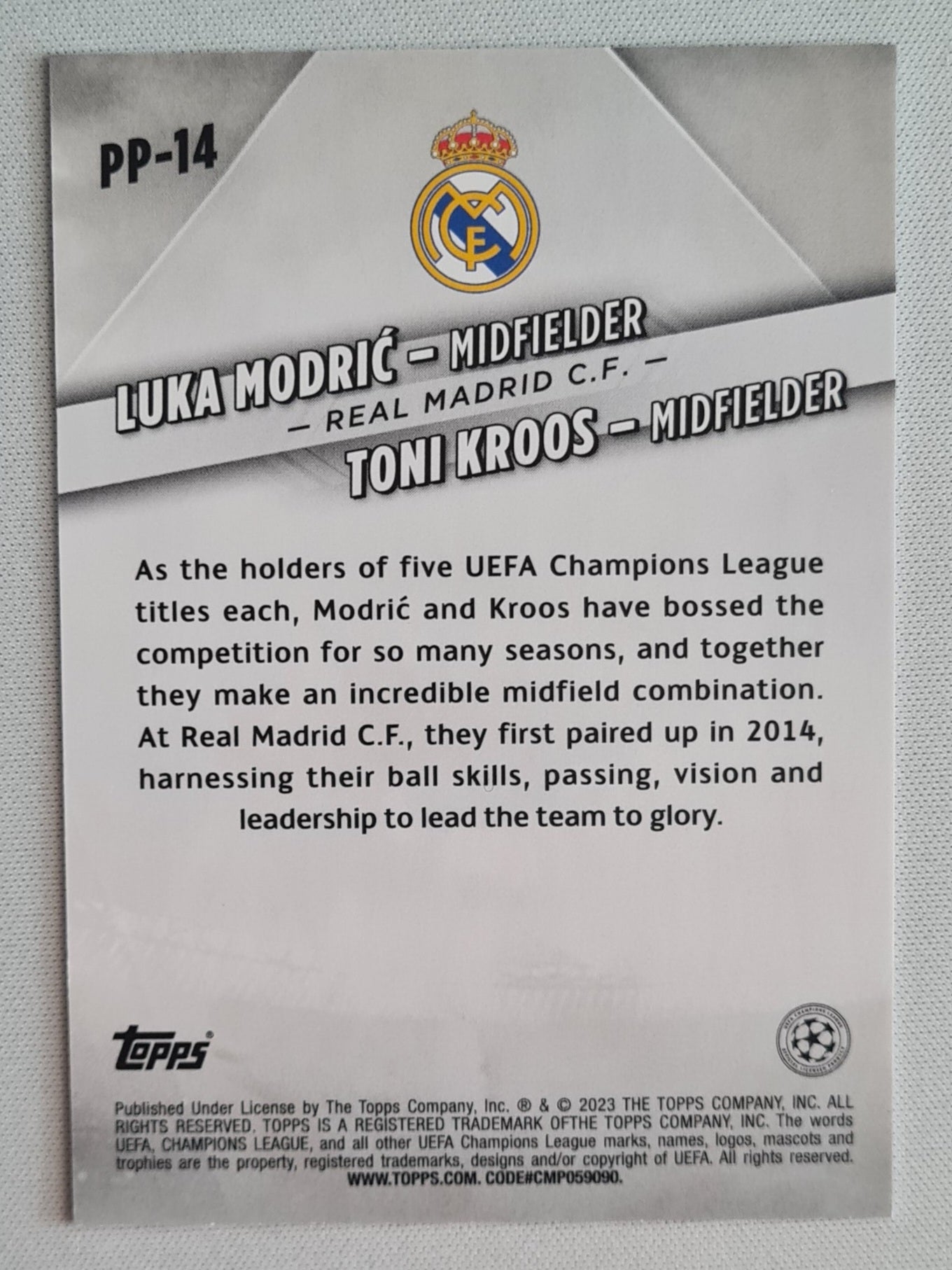 Luka Modric & Toni Kroos - 2023 Topps (CL) Premium Partnerships Real Madrid  #PP-14