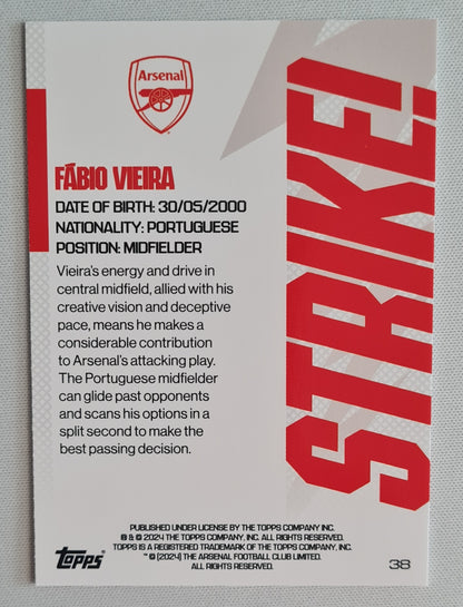 Fabio Vieira - 2024 Topps Arsenal Strike! #38  Arsenal FC Team Set Card