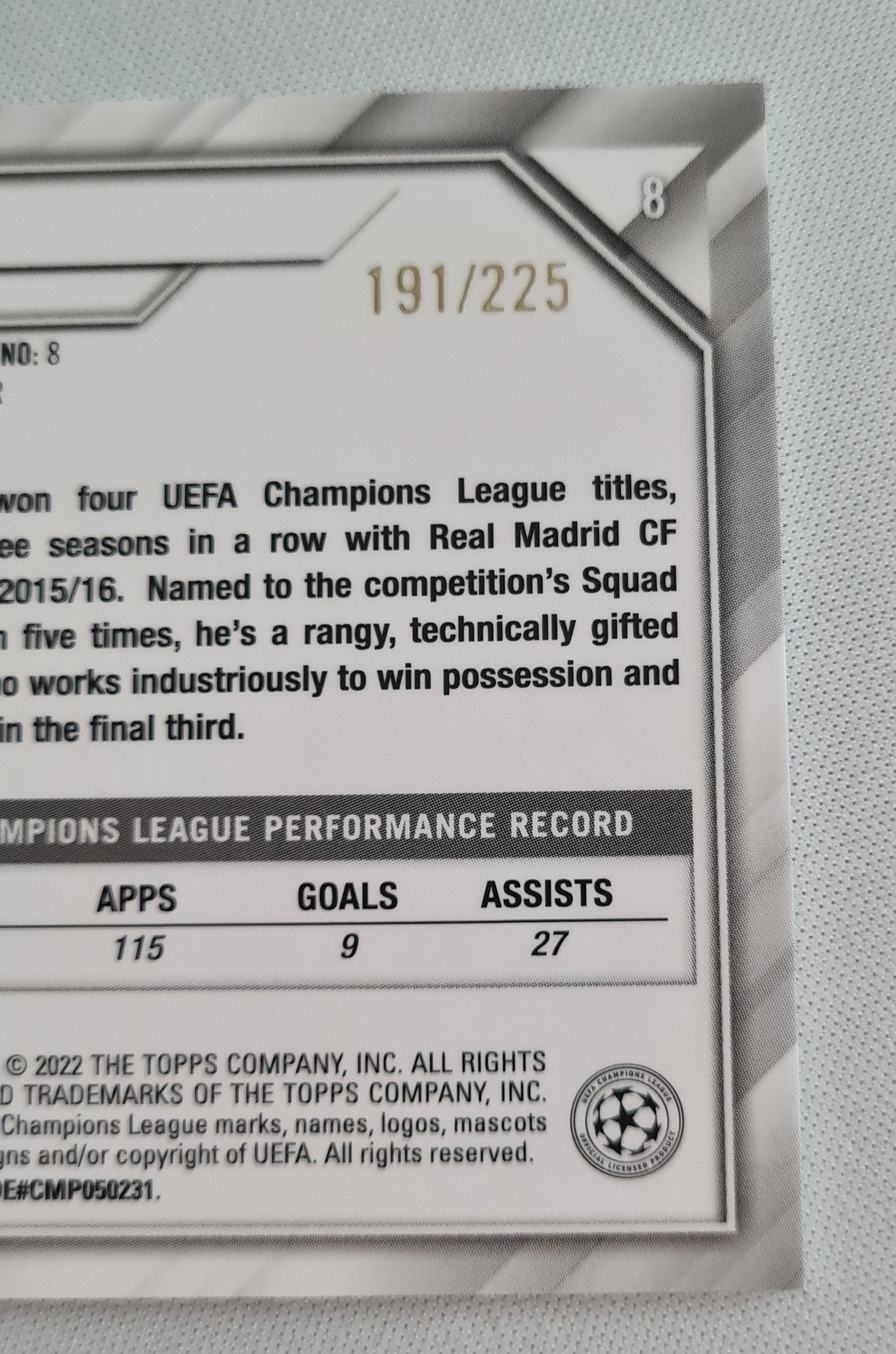 Toni Kroos - 2022 Topps Chrome Real Madrid C.F. #8 /225 Refractor