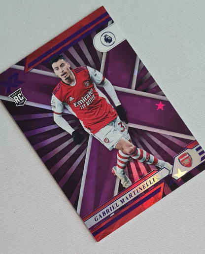 Gabriel Martinelli - 2021/22 panini Chronicles XR Premier League Soccer #104 Purple Astro Rookie Card