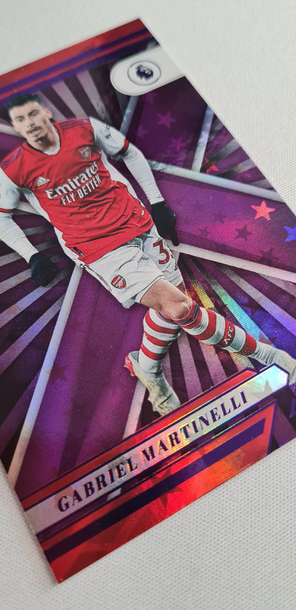 Gabriel Martinelli - 2021/22 panini Chronicles XR Premier League Soccer #104 Purple Astro Rookie Card