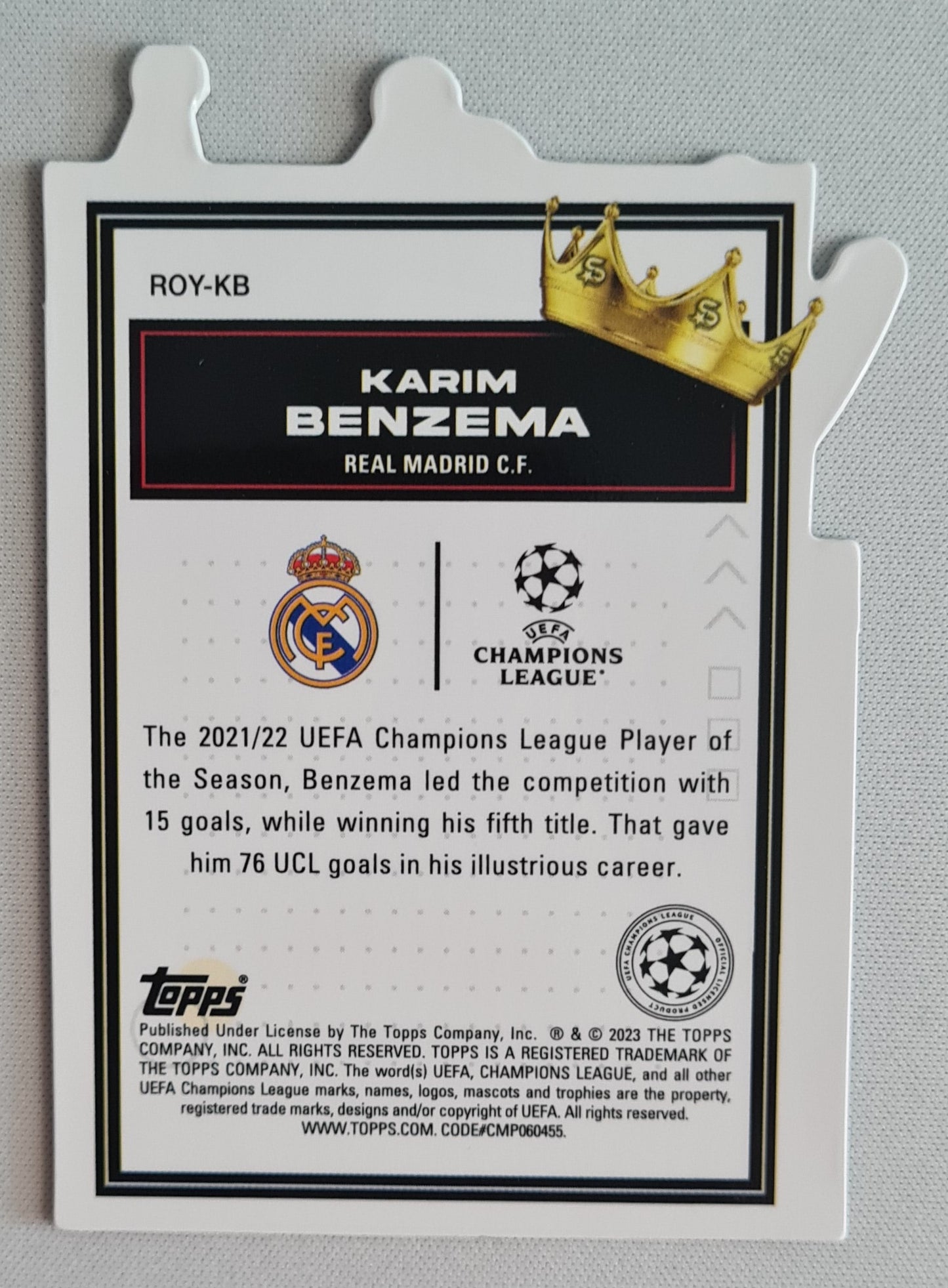 Benzema - 2023 Topps UEFA Royalty - Real Madrid C.F. (CL) #ROY-KB