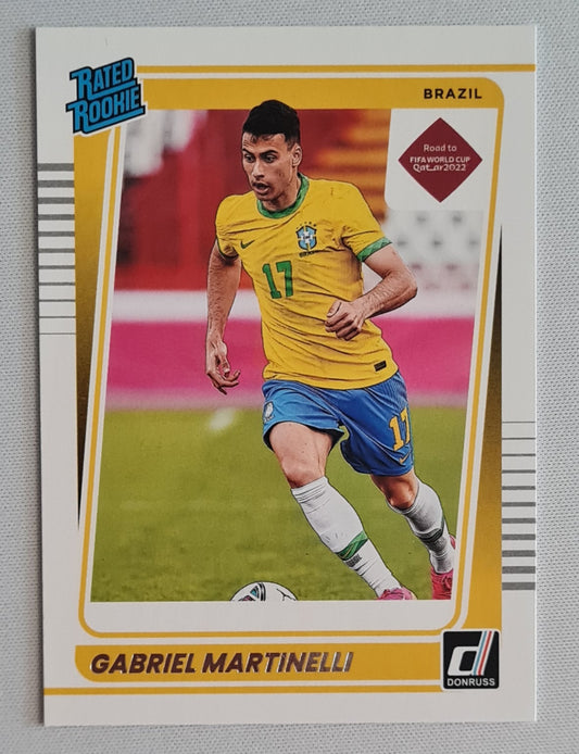 Gabriel Martinelli - 2021/22 Panini Donruss Soccer - Rated Rookie - National Team Brasil #182