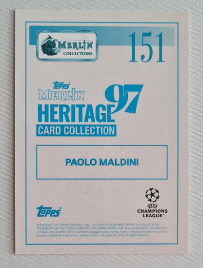 Paolo Maldini - 2021/22 Topps Merlin's Heritage 97 UCL /25 Legend #151 AC Milan
