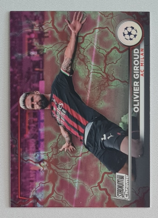 Olivier Giroud - 2023 Topps Stadium Chrome AC Milan #70 Red Electric
