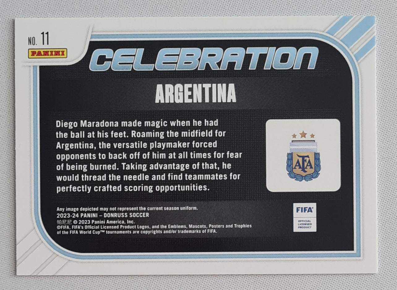 Diego Maradona - 2023/24 Panini Donruss Soccer FIFA Argentina Celebration #11