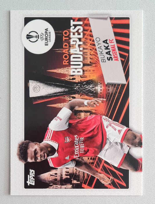 Bukayo Saka - 2023 Topps (EL) Road to Budapest - Arsenal FC #RF-2