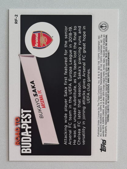 Bukayo Saka - 2023 Topps (EL) Road to Budapest - Arsenal FC #RF-2