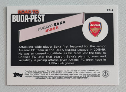 Bukayo Saka - 2023 Topps (EL) Road to Budapest - Arsenal FC #RF-2