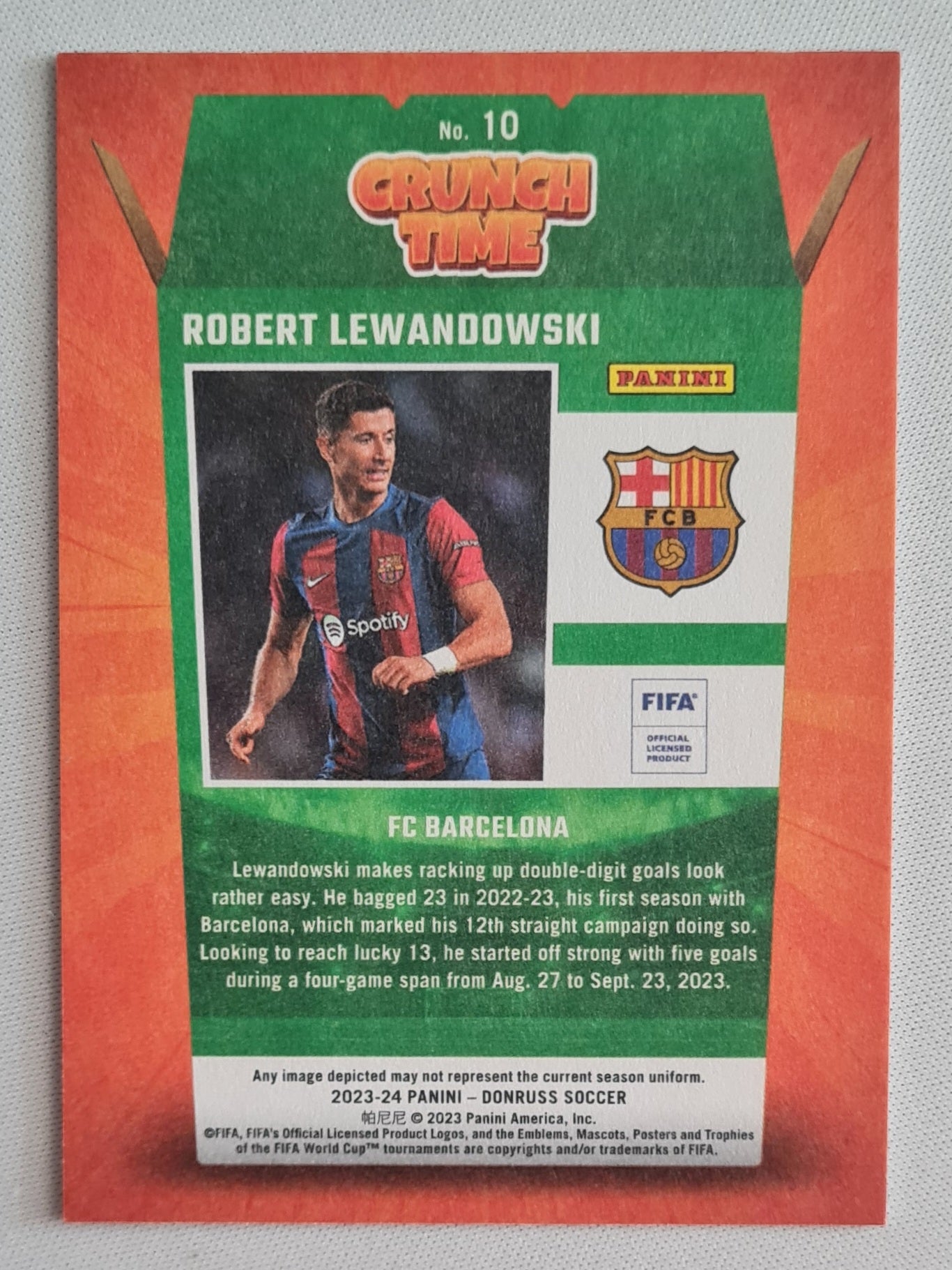Robert Lewandowski - 2023/24 Panini Donruss Soccer Crunch Time #10
