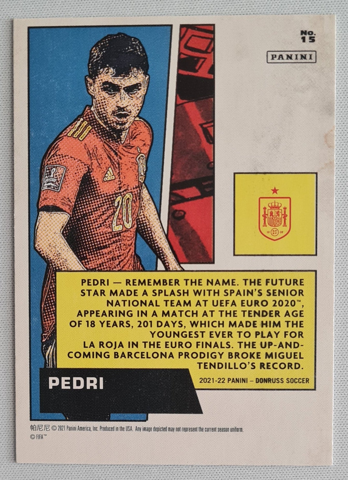 Pedri - 2021/22 Panini Donruss Road to Qatar Net Marvels #15 Spain