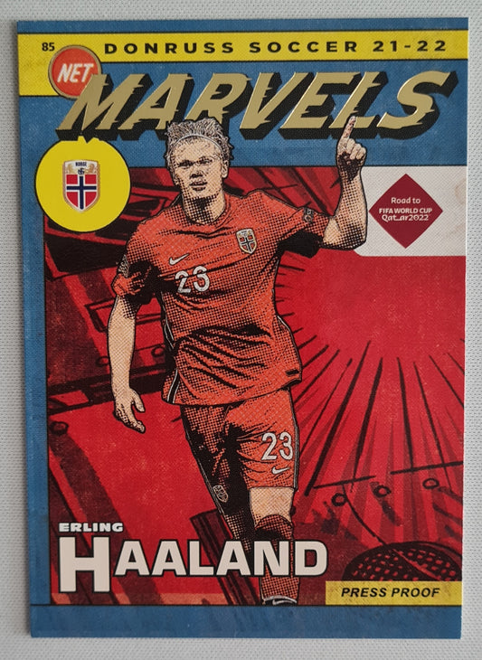 Erling Haaland - 2021/22 Panini Donruss Road to Qatar Net Marvels Press Proof #5 Norway