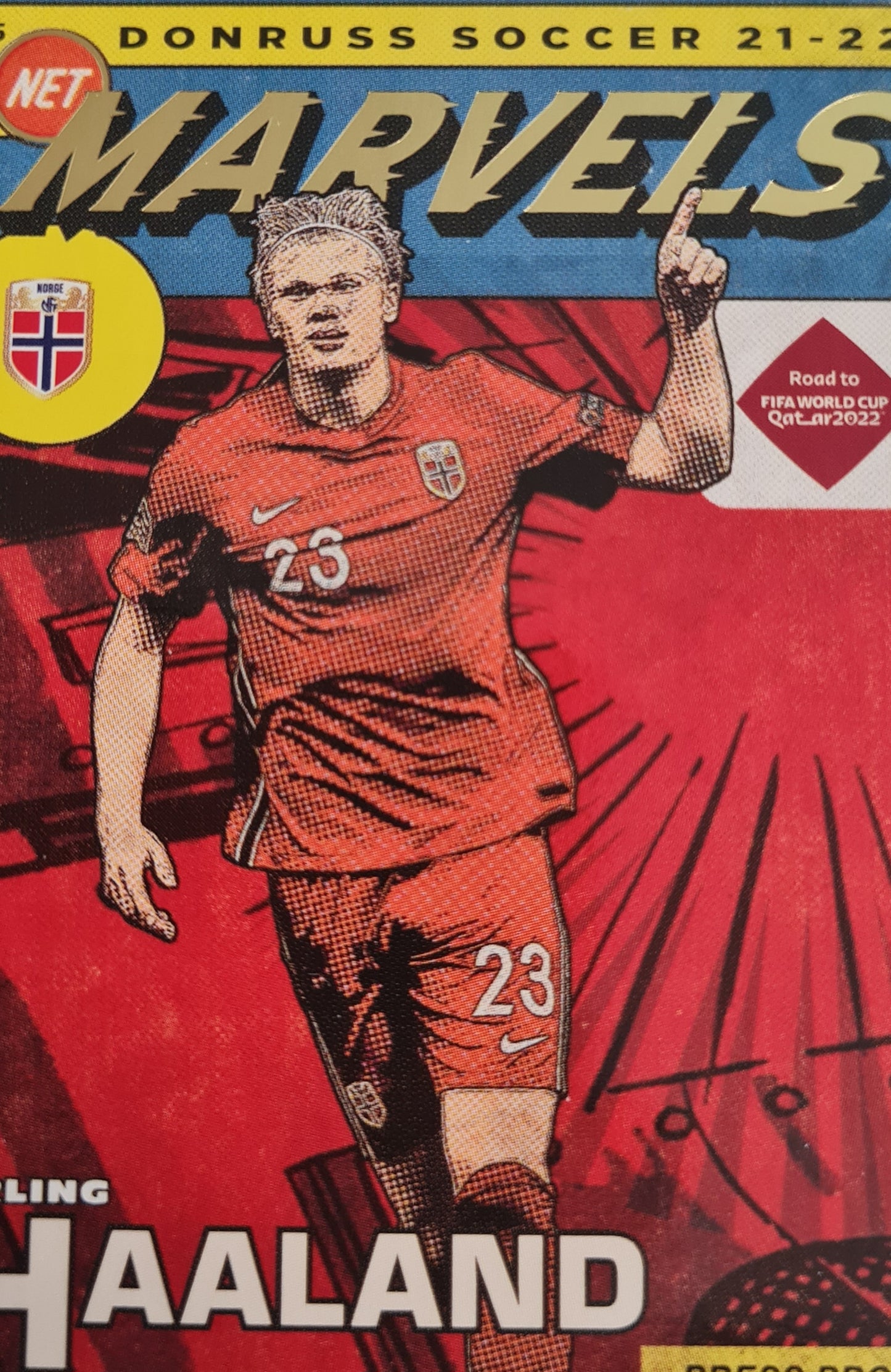Erling Haaland - 2021/22 Panini Donruss Road to Qatar Net Marvels Press Proof #5 Norway