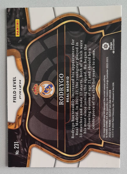 Rodrygo - 2022/23 Panini Select La Liga Soccer Field Level Red Wave Prizm #231 Real Madrid