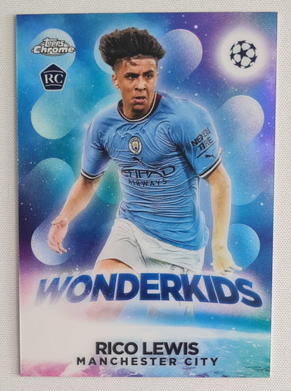 Rico Lewis - 2022/23 Topps Chrome UEFA Club Competitions Wonderkids #W5 Manchester City