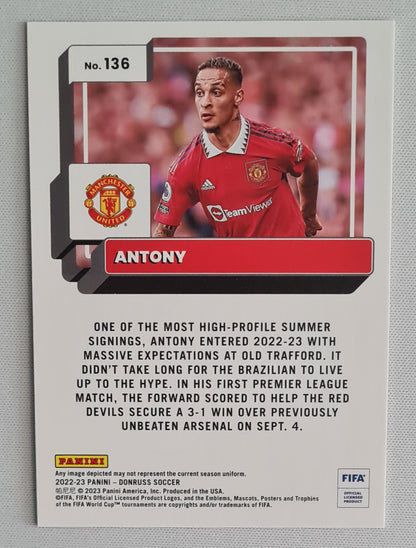Antony - 2022/23 Panini Donruss Orange Foil #136 Manchester United