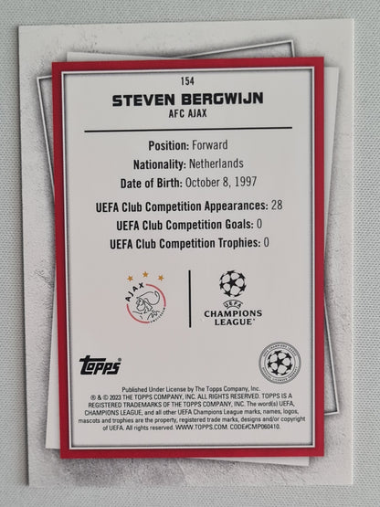 Steven Bergwijn - 2022/23 Topps Superstars Yellow #154 AFC Ajax