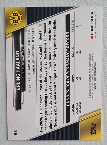 Erling Haaland - 2021/22 Topps Bundesliga #53 Borussia Dortmund
