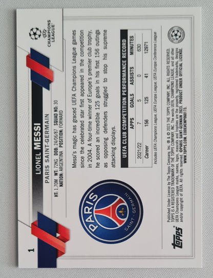Lionel Messi - 2022/23 Topps Chrome UEFA Club Competitions #1 Paris Saint-Germain