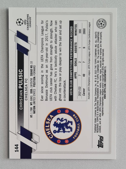 Christian Pulisic - 2022/23 Topps Chrome UEFA Club Competitions #144 Chelsea FC