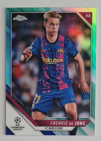 Frenkie de Jong - 2021/22 Topps Chrome UCL Aqua /199 #93 FC Barcelona