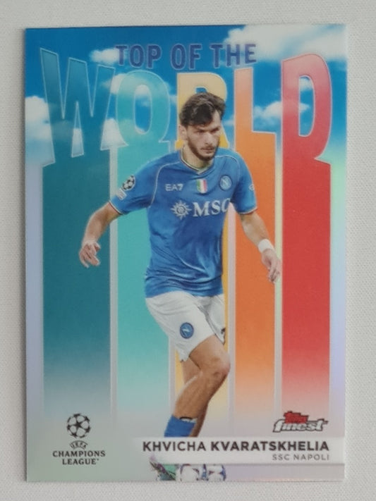 Khvicha Kvaratskhelia - 2023/24 Topps Finest UEFA Club Competitions Top Of The World #TW-5 SSC Napoli