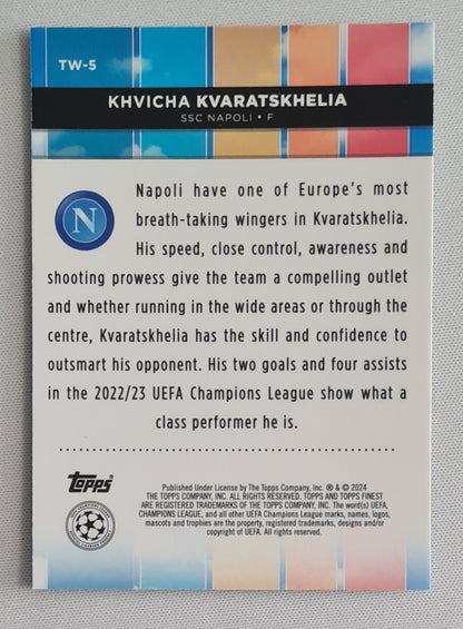 Khvicha Kvaratskhelia - 2023/24 Topps Finest UEFA Club Competitions Top Of The World #TW-5 SSC Napoli