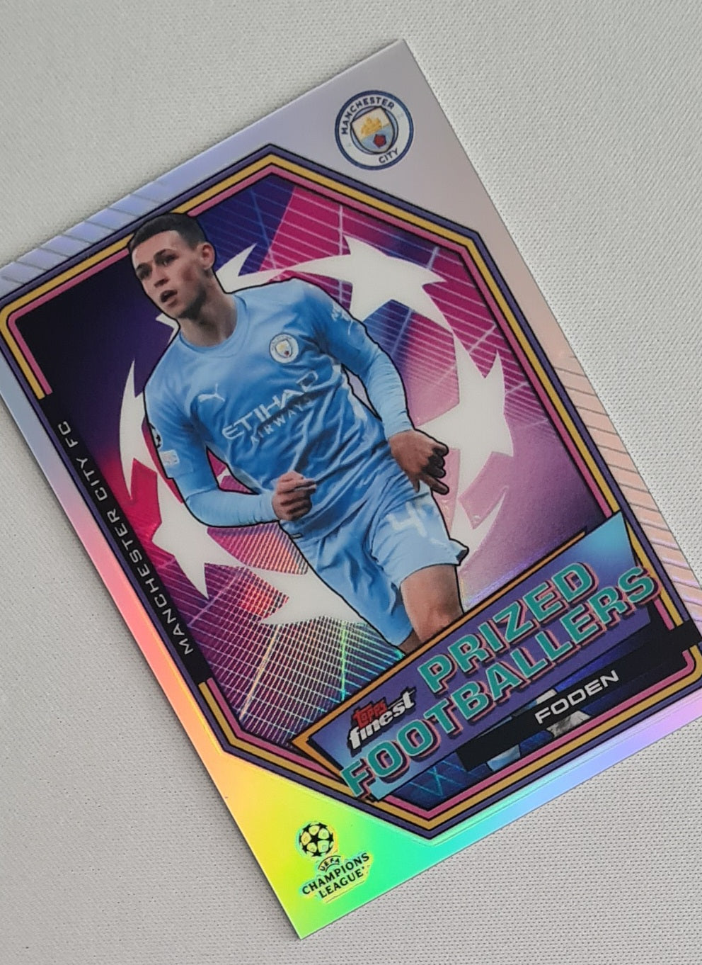 Phil Foden - 2021/22 Topps Finest Champions League Prized Footballers #PF-16 Manchester City FC
