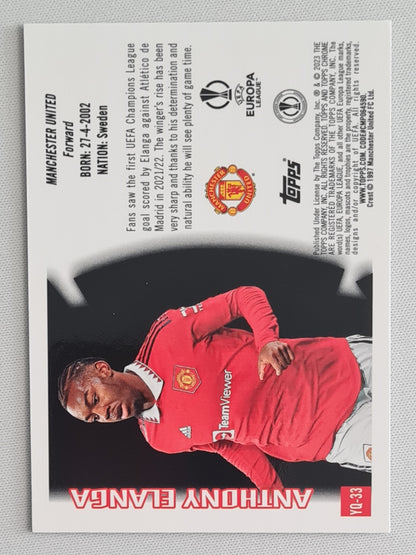 Anthony Elanga - 2022/23 Topps Chrome UEFA Club Competitions Youthquake #YQ-33 Manchester United