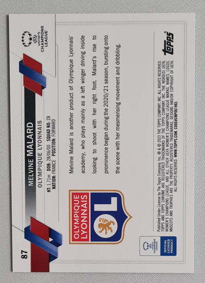 Melvine Malard - 2023 Topps Chrome Aqua Olympique (RC) (CL) #87