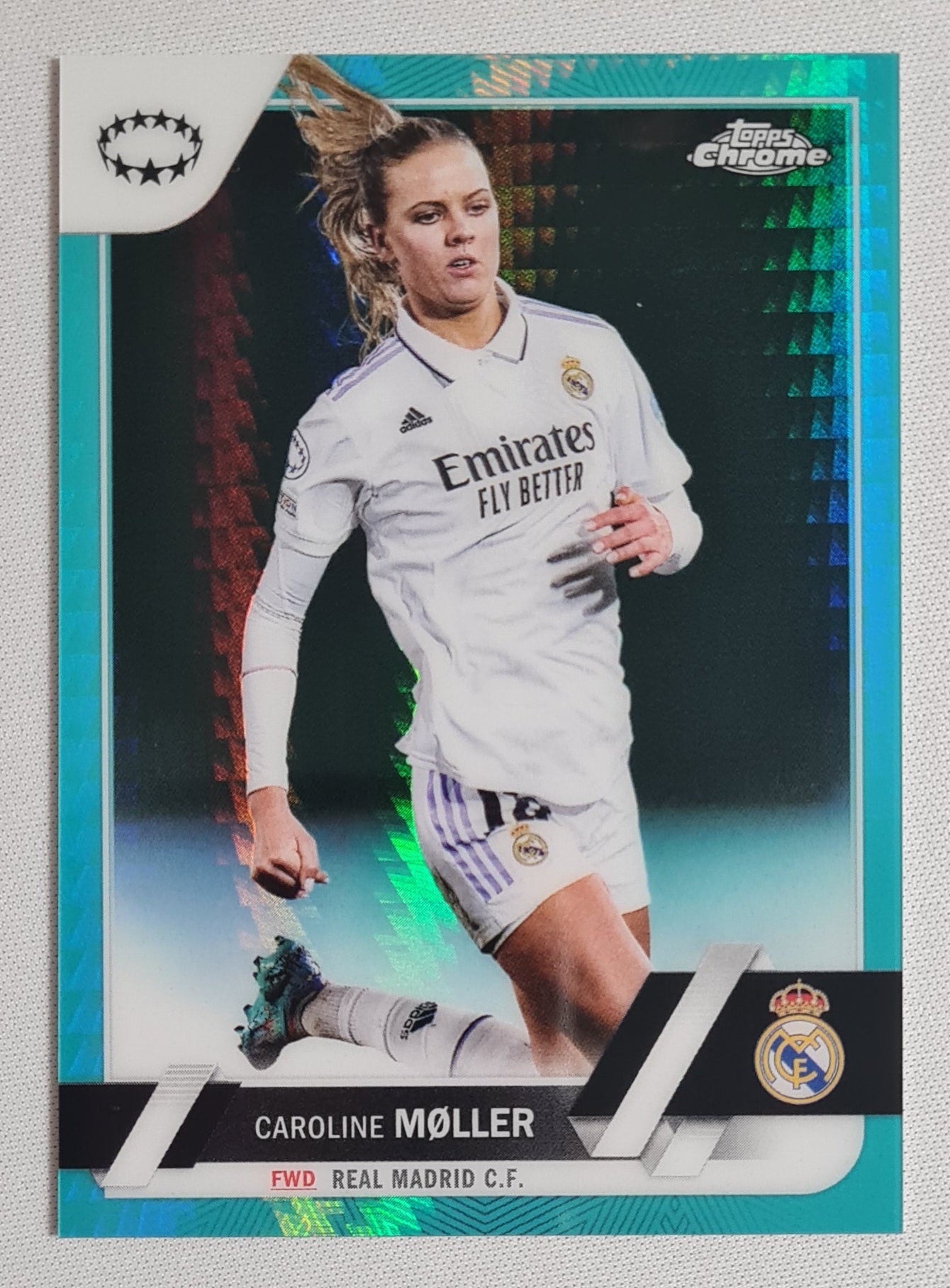 Caroline Møller - 2023 Topps Chrome Aqua Real Madrid (CL) #77