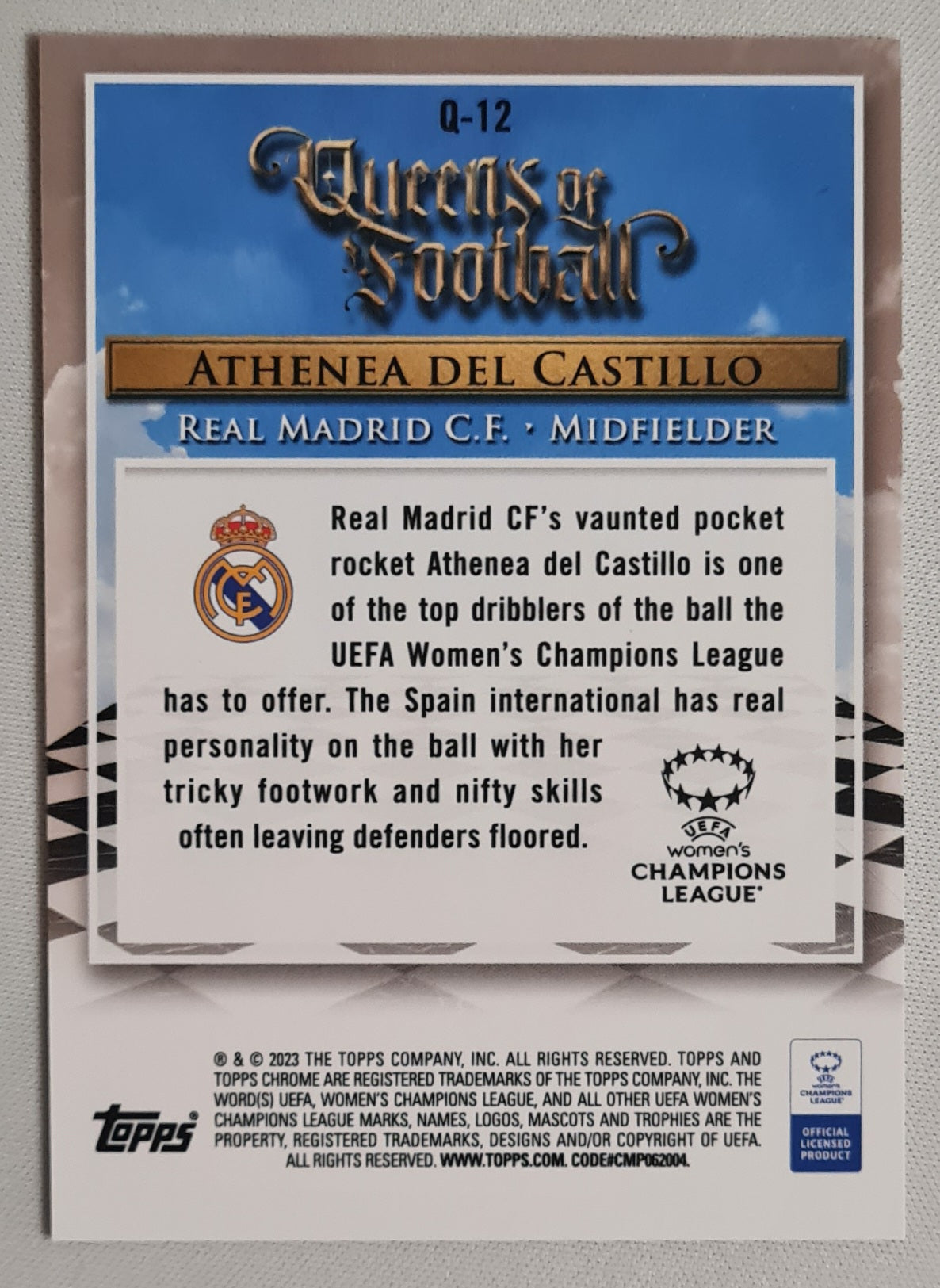 Athenea del Castillo - 2023 Topps Chrome Queens of Football (CL) #Q-12