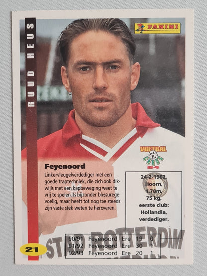 Ruud Heus - 1994 Panini Voetbal Cards Rotterdam Feyenoord #21