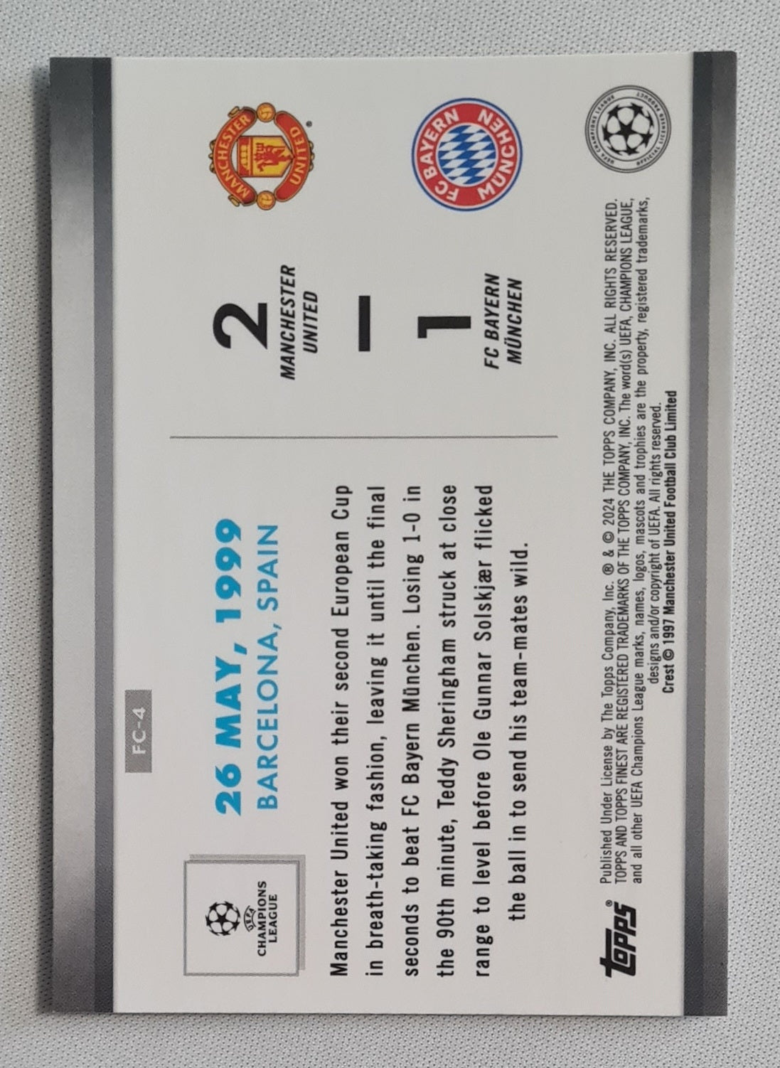 Comebacks Manchester United - 2024 Topps Man. United vs Bayern Munchen FC-4 Refractor