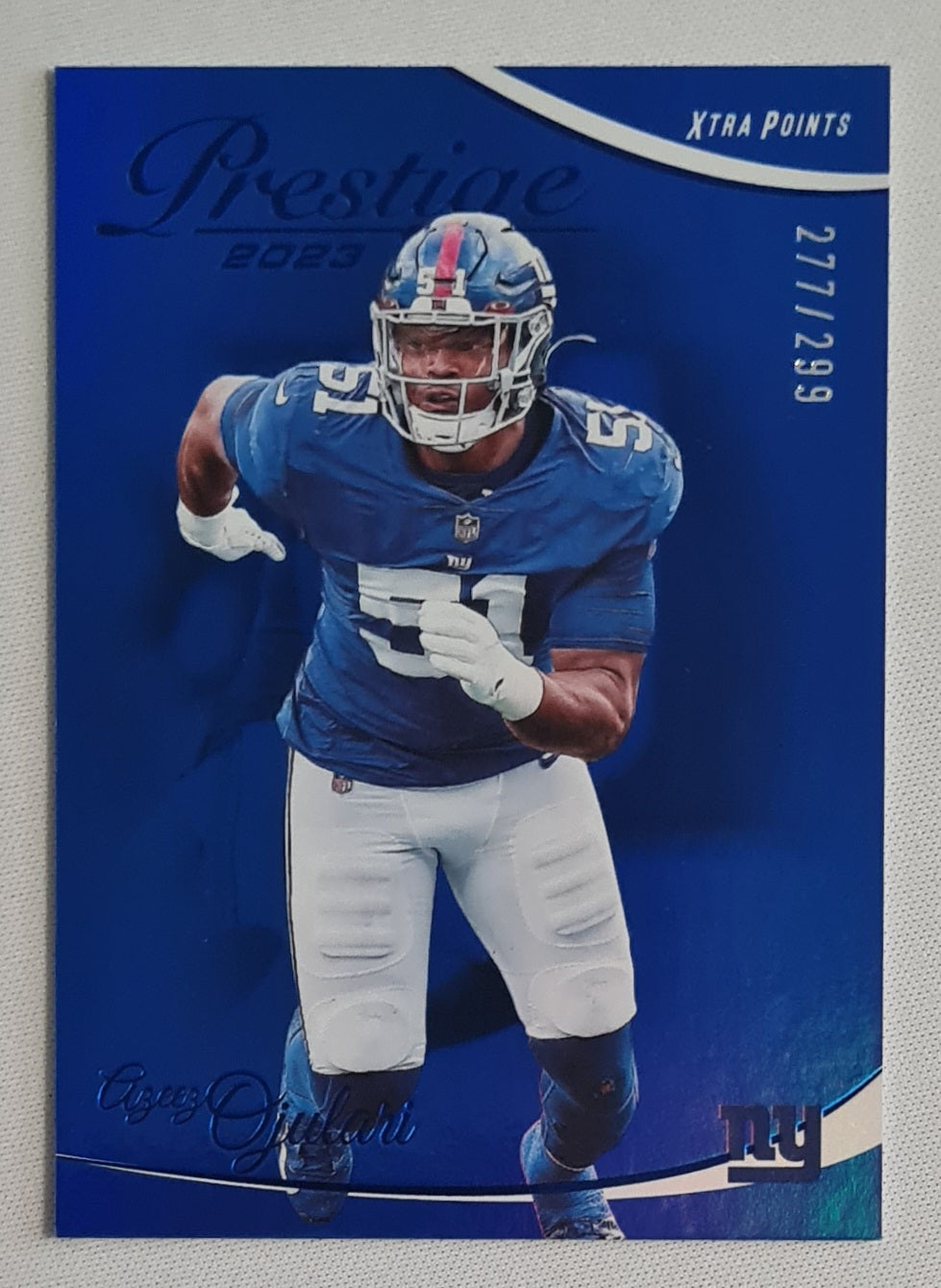 Azeez Ojulari - 2023 Panini Prestige Football NFL New York Giants Xtra Points #215 Blue /299