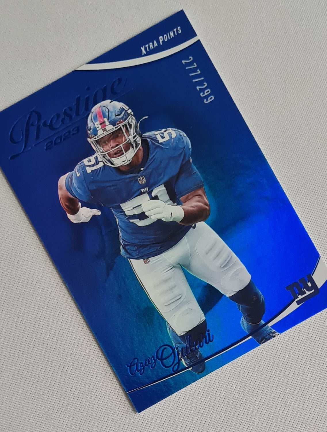 Azeez Ojulari - 2023 Panini Prestige Football NFL New York Giants Xtra Points #215 Blue /299