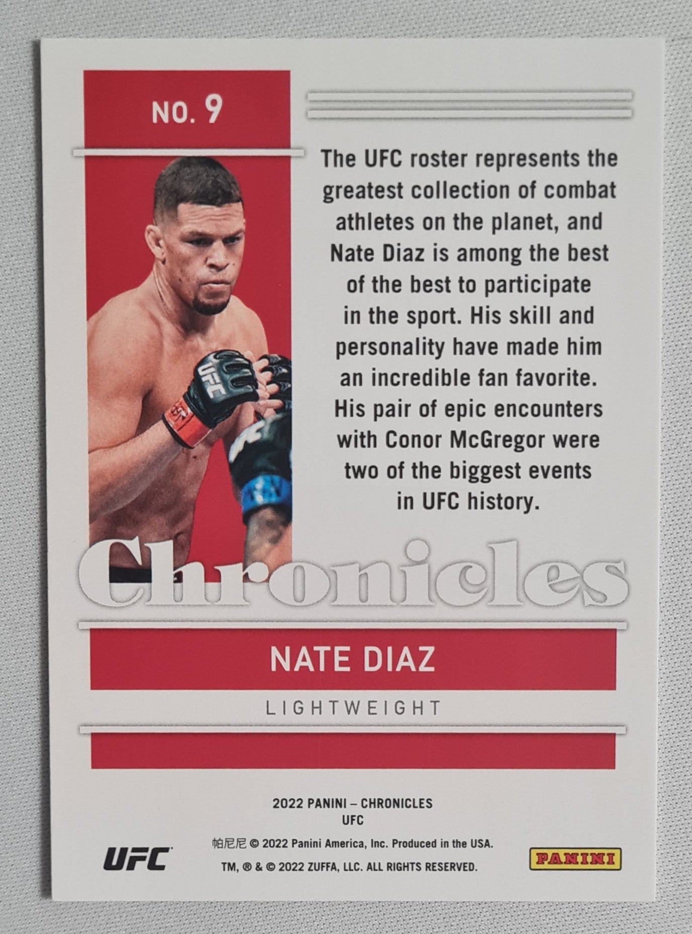Nate Diaz - 2022 Panini Chronicles UFC #9