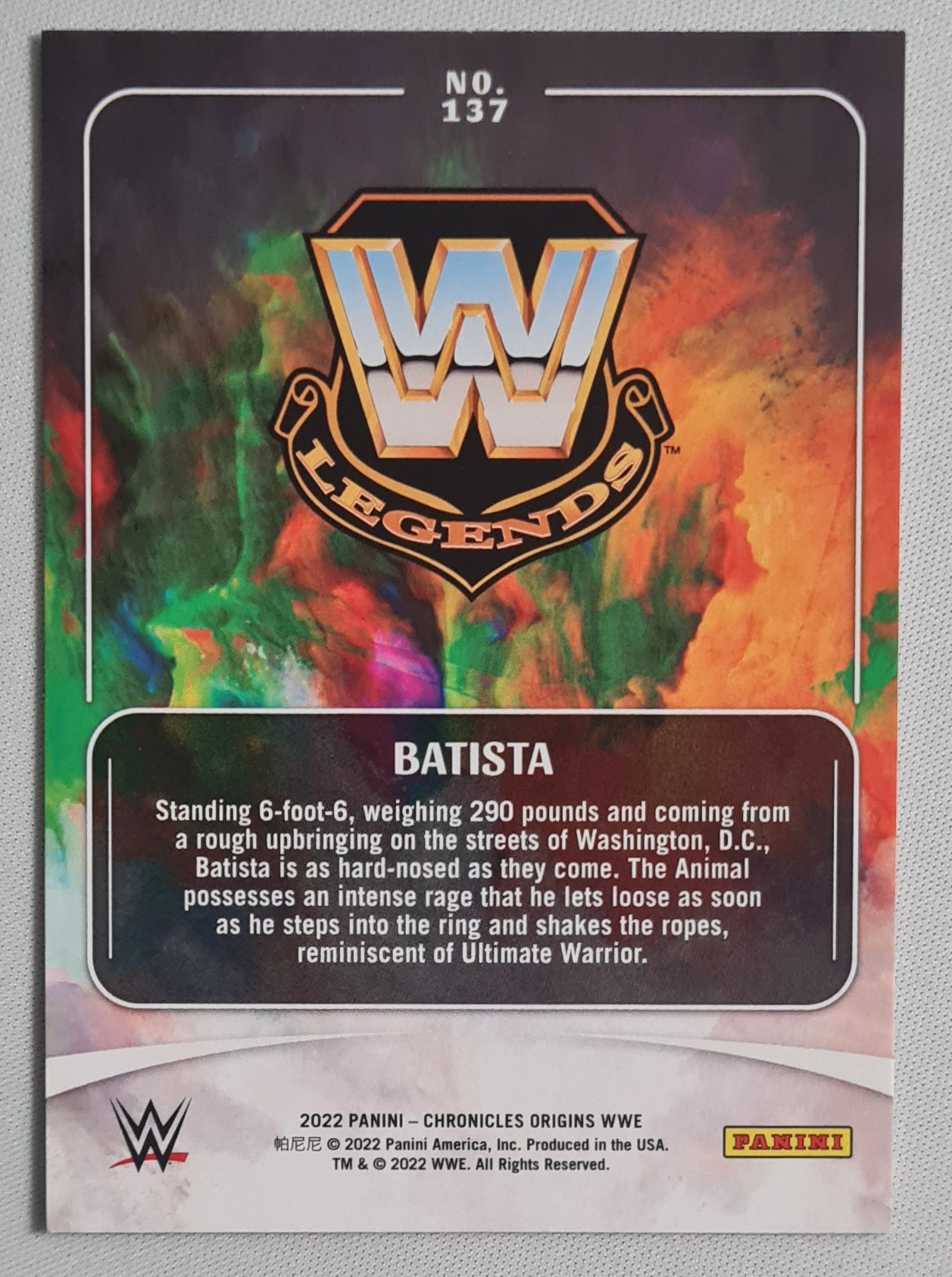 Batista - 2022 Panini Chronicles Origins WWE Legends #137
