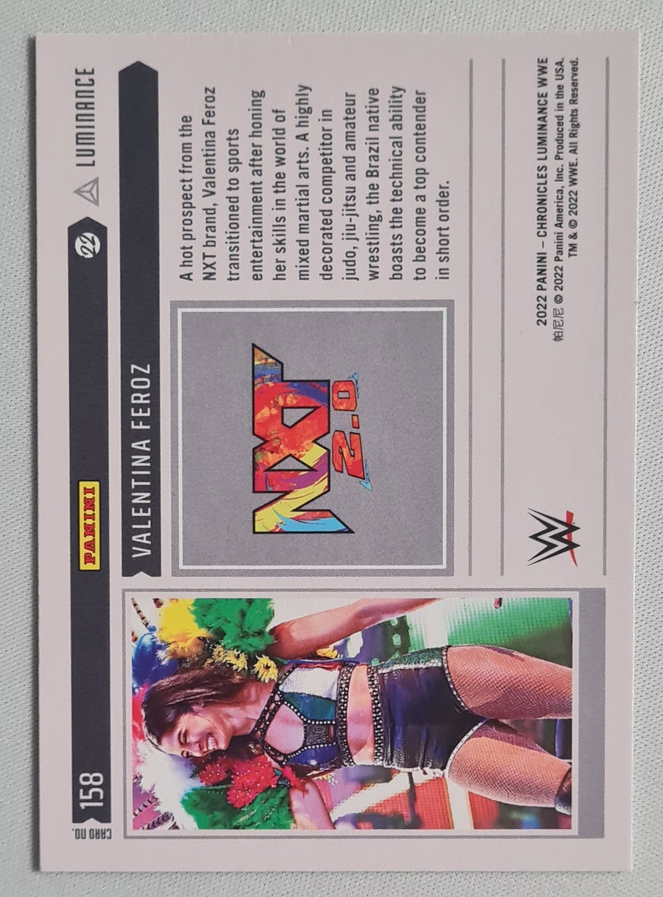 Valentina Feroz - 2022 Panini Chronicles Luminance WWE/NXT 2.0 (RC)  #158