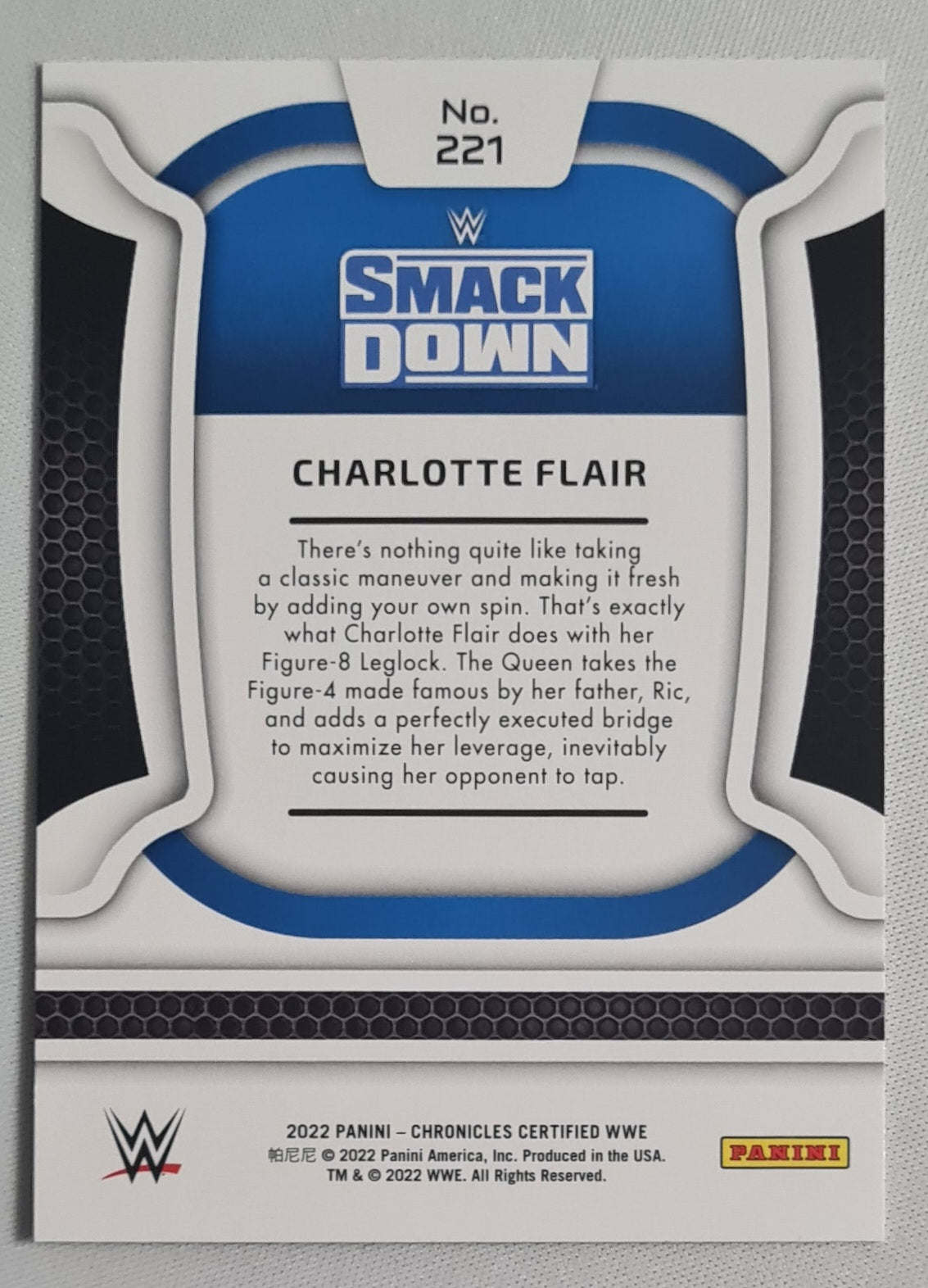 Charlotte Flair - 2022 Panini Chronicles Certified WWE Smack Down #221